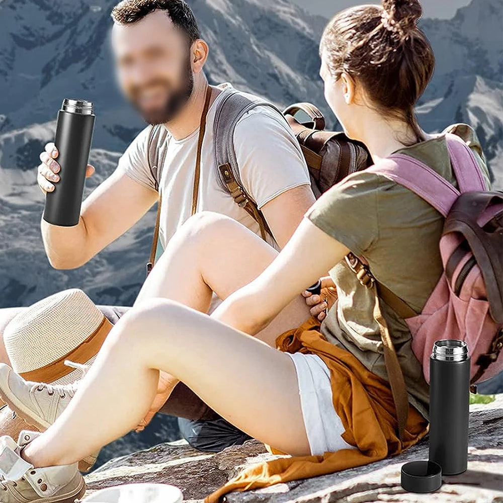 Smart Water Bottle with LED Temperature Display 500ML Stainless Steel Insulated Water Flask Tea Infuser Bottle