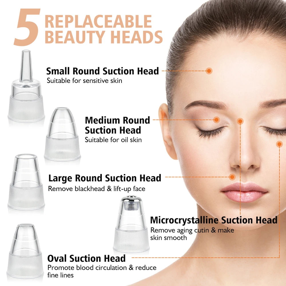 Blackhead Remover Face Deep Nose Cleaner T Zone Pore Acne Pimple Removal Vacuum Suction Facial Diamond Beauty Clean Skin Tool