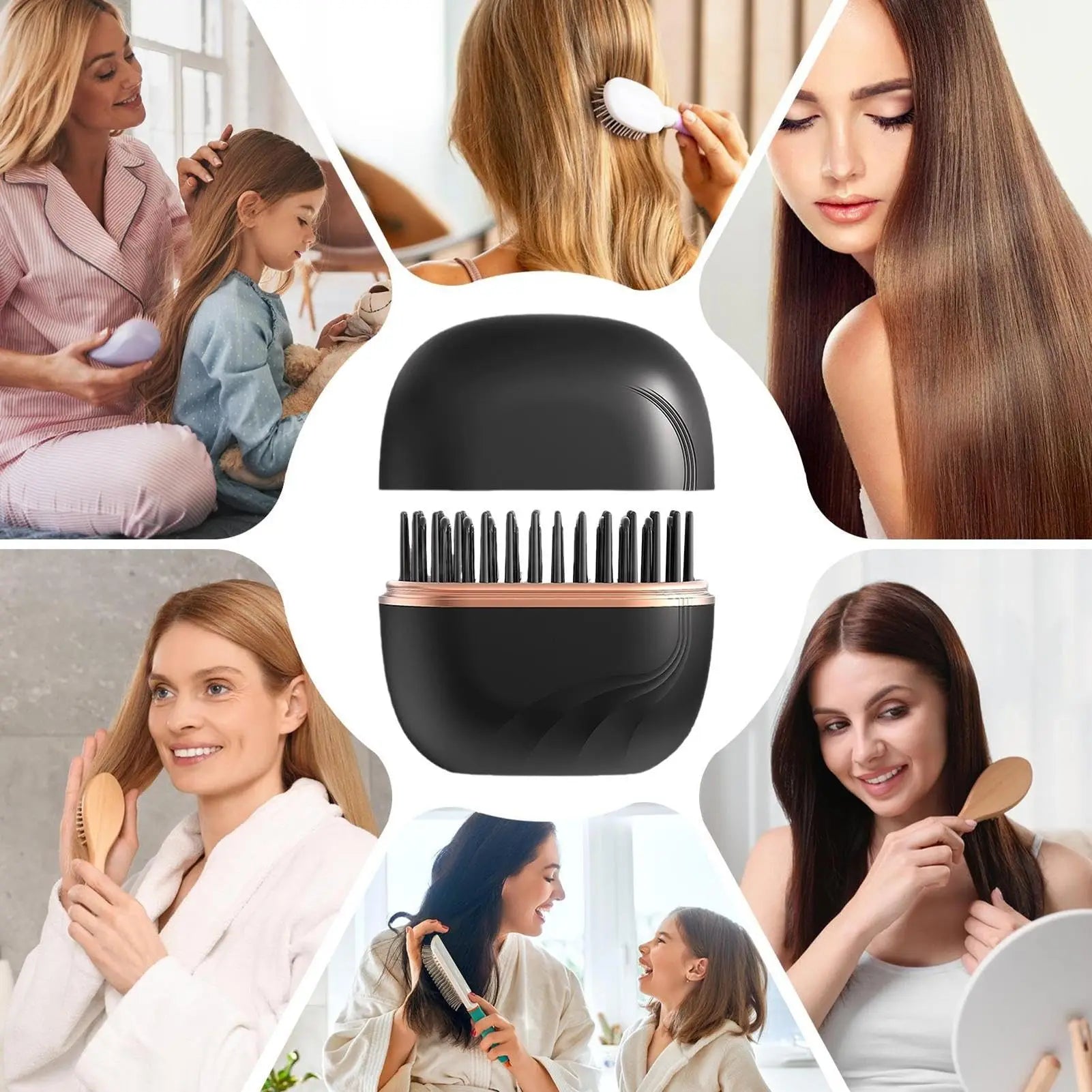 New Mini Straightener Rechargeable Portable Hair Straightener Brush Anti-Scald Shell Cordless USB Charging Straightener.