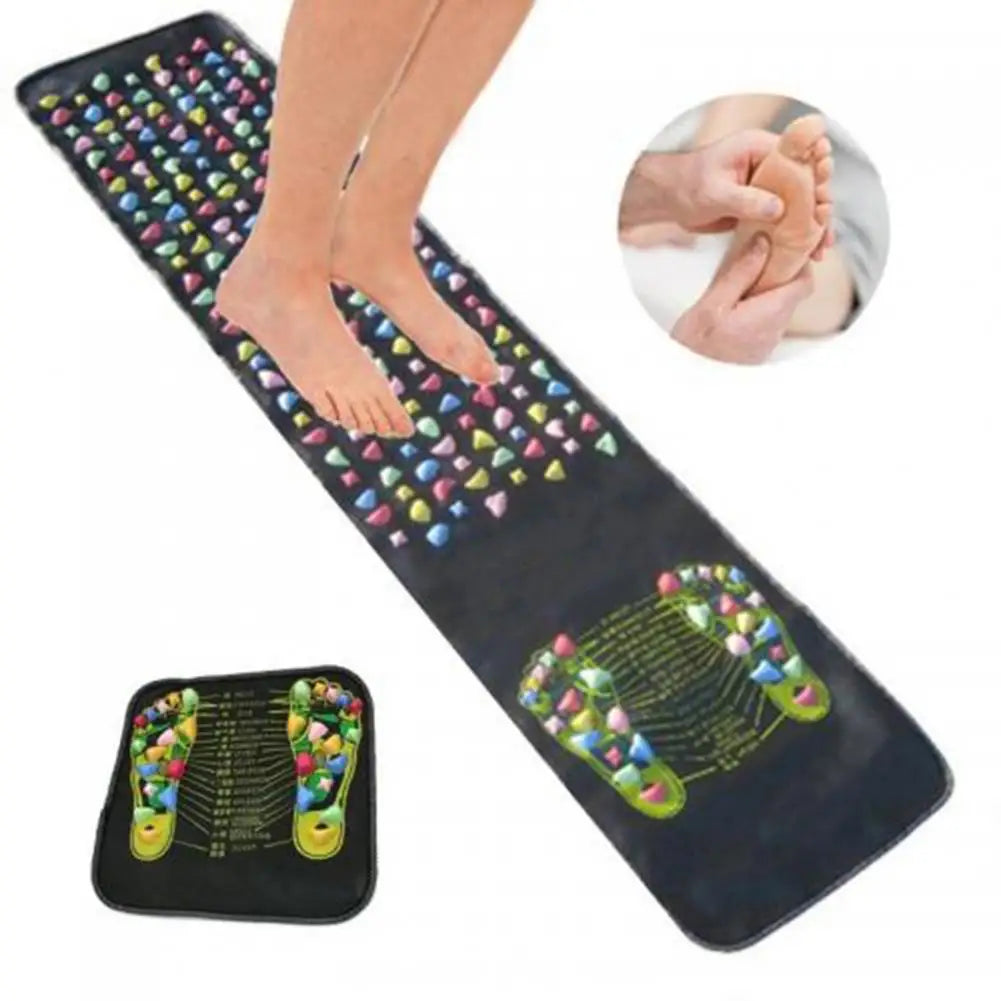 Foot Reflexology Massager Mat Feet Pain Relief Anti-slip Foldable Acupressure Pad Portable Stone Walking Massage Tool