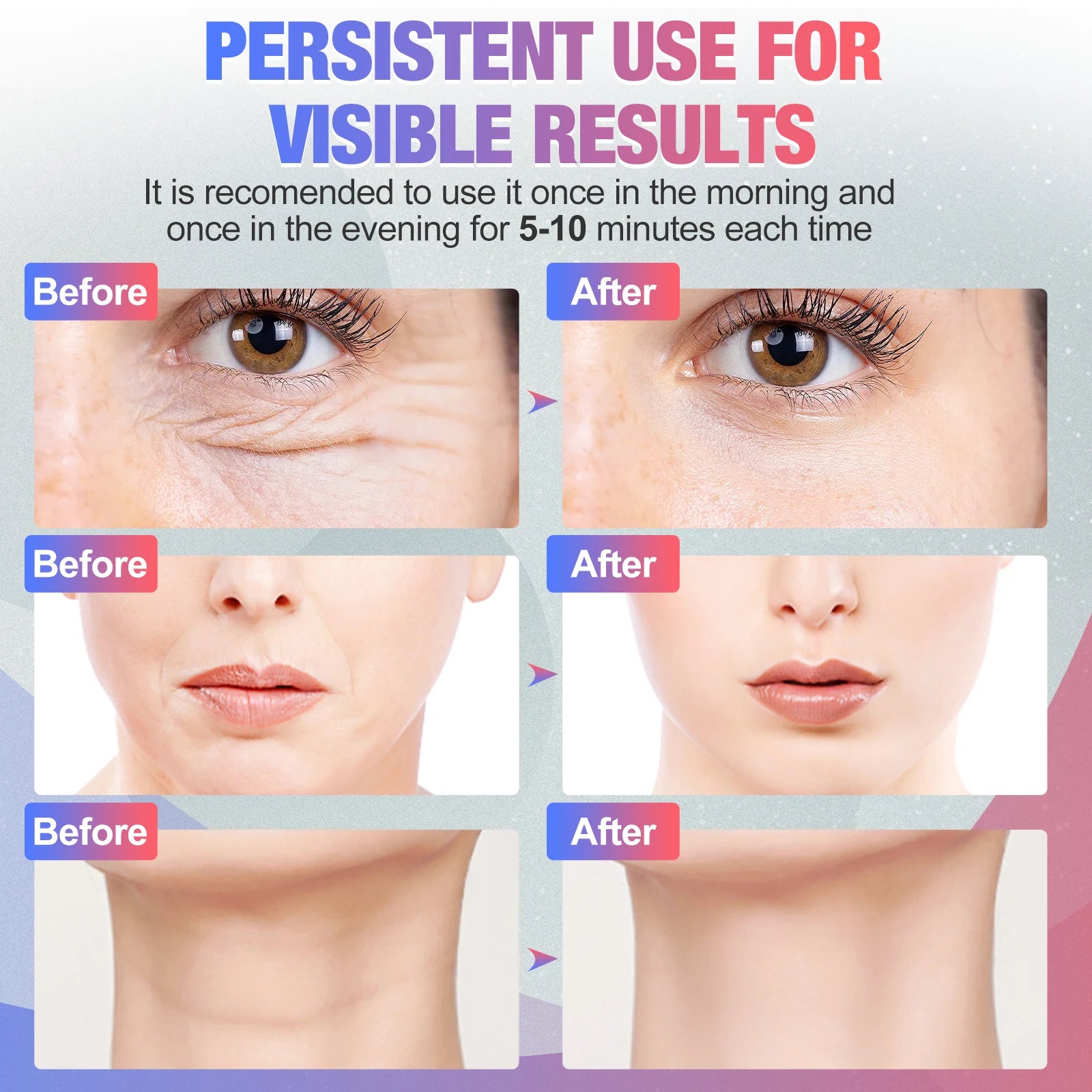 EMS Face Neck Lift Beauty Device Facial Massager LED Double Chin Remover Skin Rejuvenation Tightening Anti Wrinkle