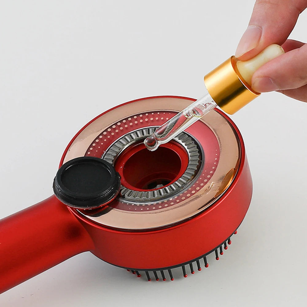 Electric Massage Comb Red Light Therapy Vibration Scalp Brush Nourish Hair Growth 3-Model 6ml Tank 8-roller Balls USB Charging