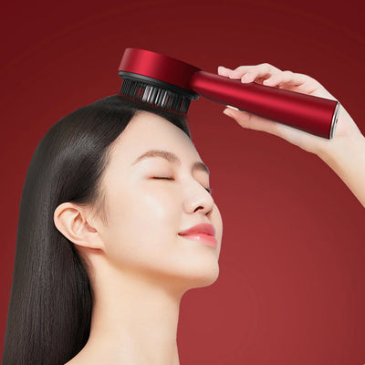 Electric Massage Comb Red Light Therapy Vibration Scalp Brush Nourish Hair Growth 3-Model 6ml Tank 8-roller Balls USB Charging