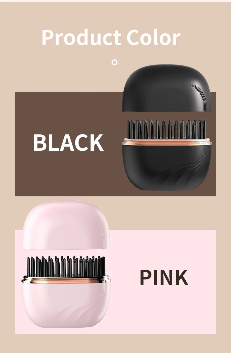 New Mini Straightener Rechargeable Portable Hair Straightener Brush Anti-Scald Shell Cordless USB Charging Straightener.