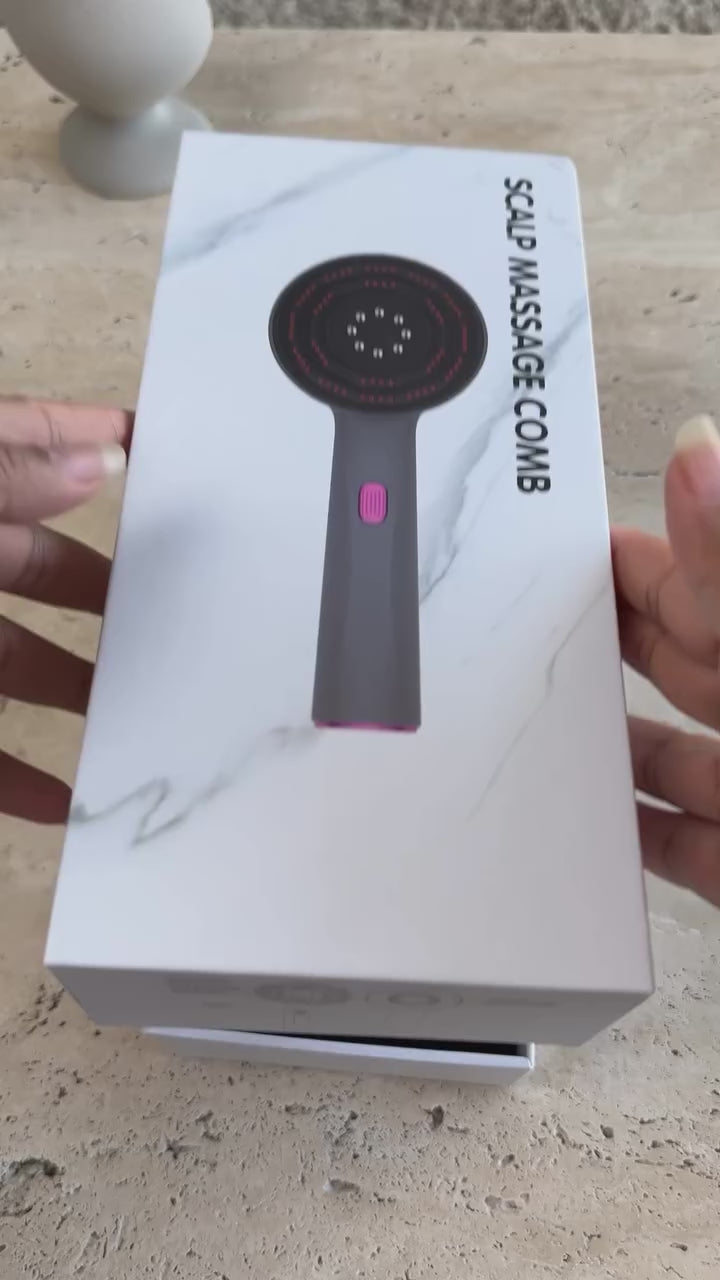 Electric Massage Comb Red Light Therapy Vibration Scalp Brush Nourish Hair Growth 3-Model 6ml Tank 8-roller Balls USB Charging